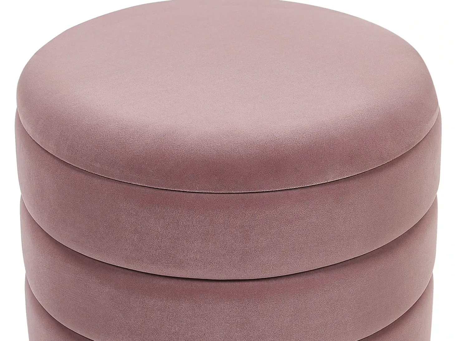 Sæt af 2 opbevaringspuffer GARLAND Velour Lyserød