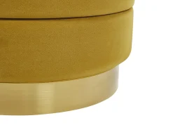 Sæt af 2 opbevaringspuffer GARLAND Velour Sennepsgul