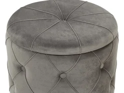 Sæt af 2 opbevaringspuffer PUEBLO Velour Grå