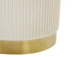 Sæt af 2 opbevaringspuffer MIRAMAR Velour Hvid