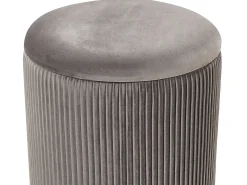 Sæt af 2 opbevaringspuffer MIRAMAR Velour Grå