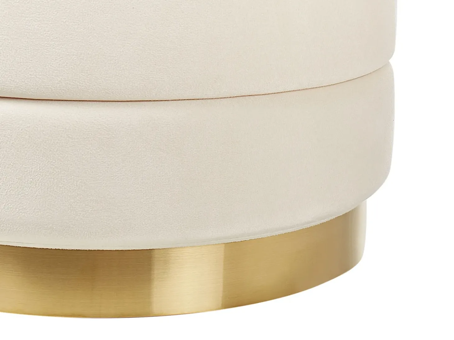 Sæt af 2 opbevaringspuffer GARLAND Velour Lys Beige