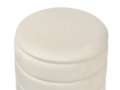 Sæt af 2 opbevaringspuffer GARLAND Velour Lys Beige