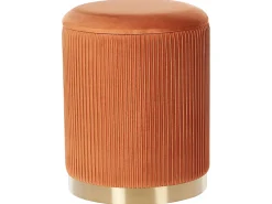 Sæt af 2 opbevaringspuffer MIRAMAR Velour Orange