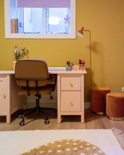 Sæt af 2 opbevaringspuffer MIRAMAR Velour Orange