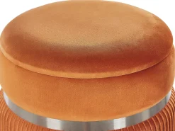 Sæt af 2 opbevaringspuffer CAMDENTON Velour Orange