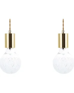 Sæt af 2 pendel lamper ANZA Glas Guld