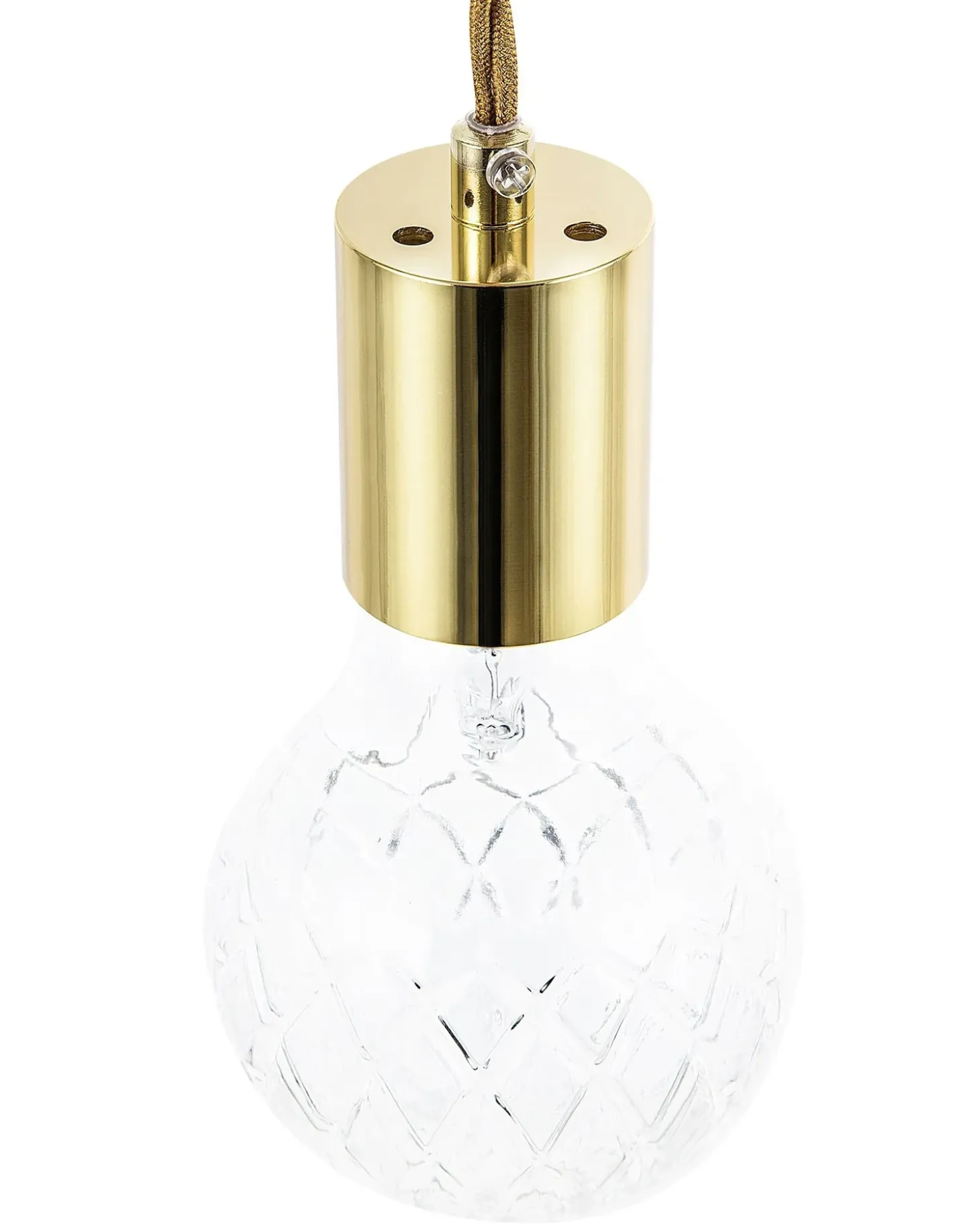 Sæt af 2 pendel lamper ANZA Glas Guld