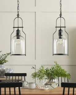 Sæt af 2 pendel lamper BASHILO Metal Sort