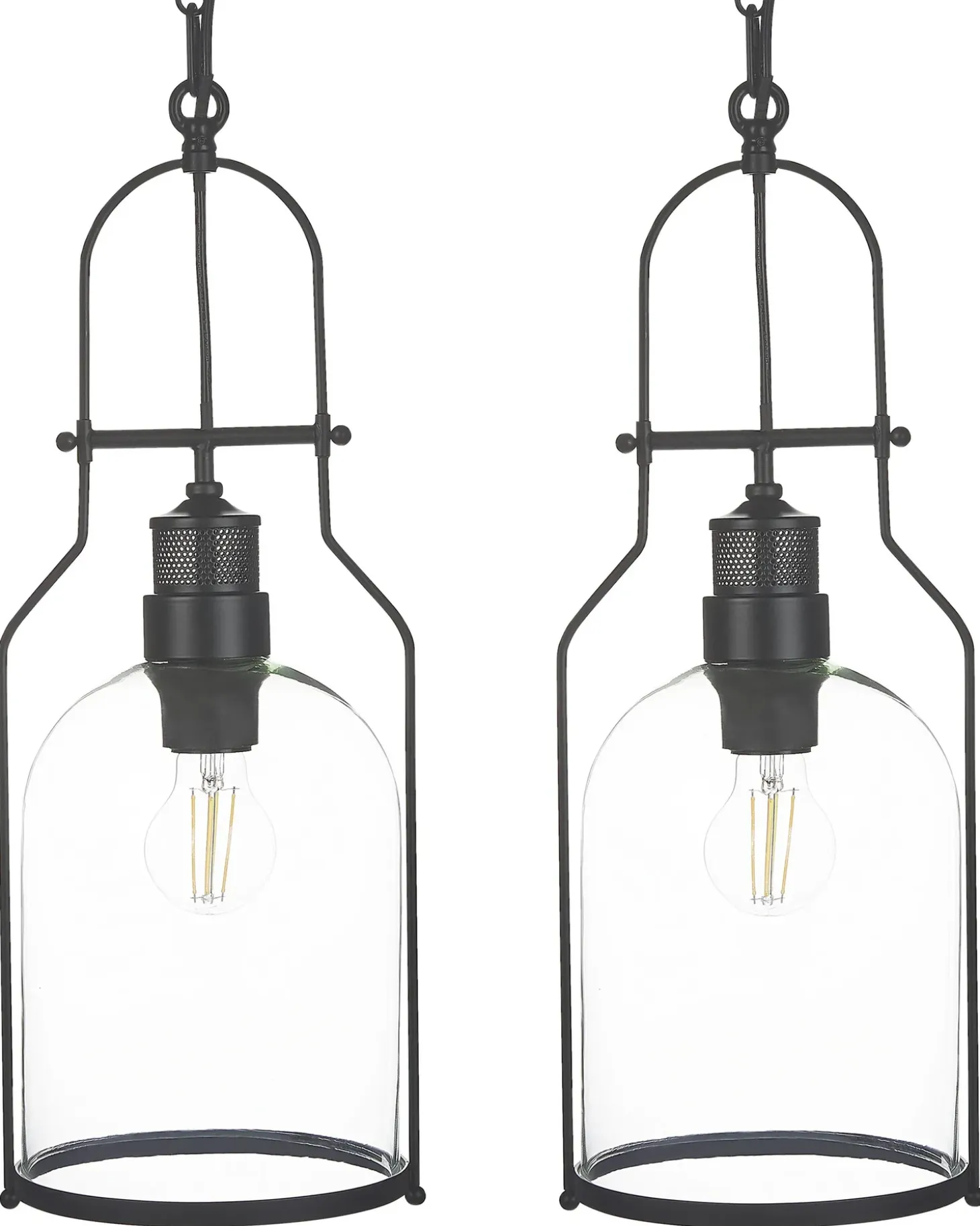 Sæt af 2 pendel lamper BASHILO Metal Sort