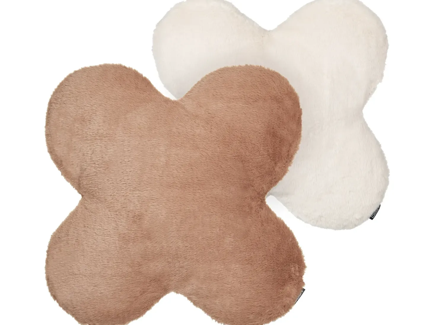 Sæt af 2 pyntepuder ACHILLEA Kunstig pels 54 x 54 cm Beige Ensfarvet