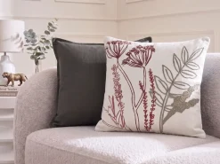 Sæt af 2 pyntepuder AGLAIA Bomuld 45 x 45 cm Hvid Blomstermønster