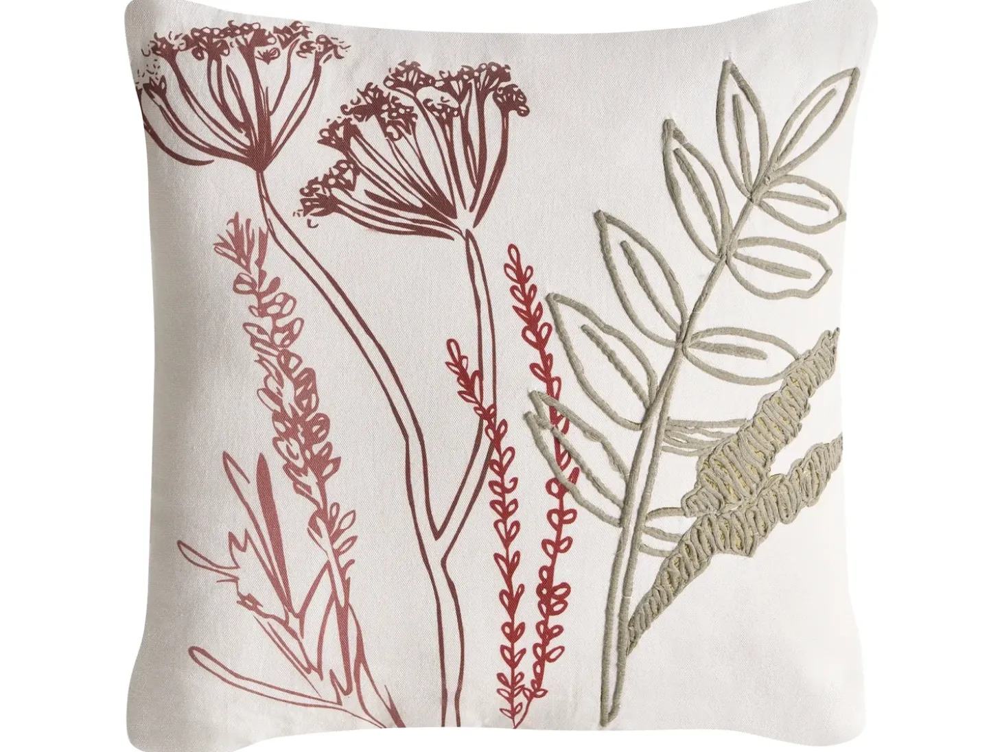 Sæt af 2 pyntepuder AGLAIA Bomuld 45 x 45 cm Hvid Blomstermønster