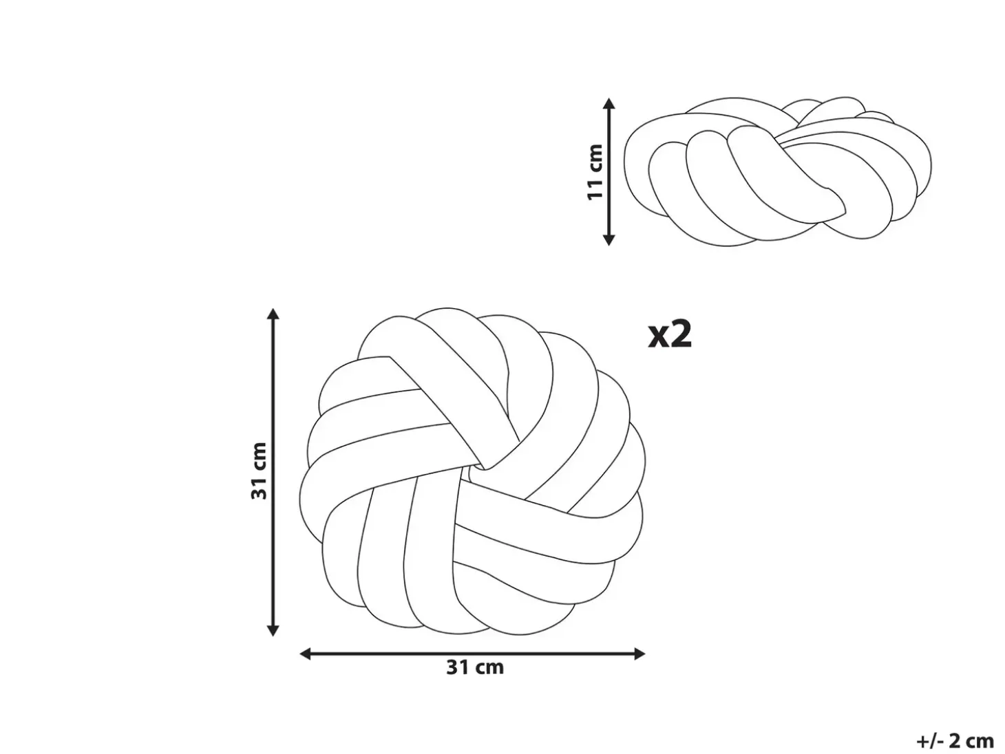 Sæt af 2 pyntepuder AKOLA Boucle 31 x 31 cm Grå Ensfarvet