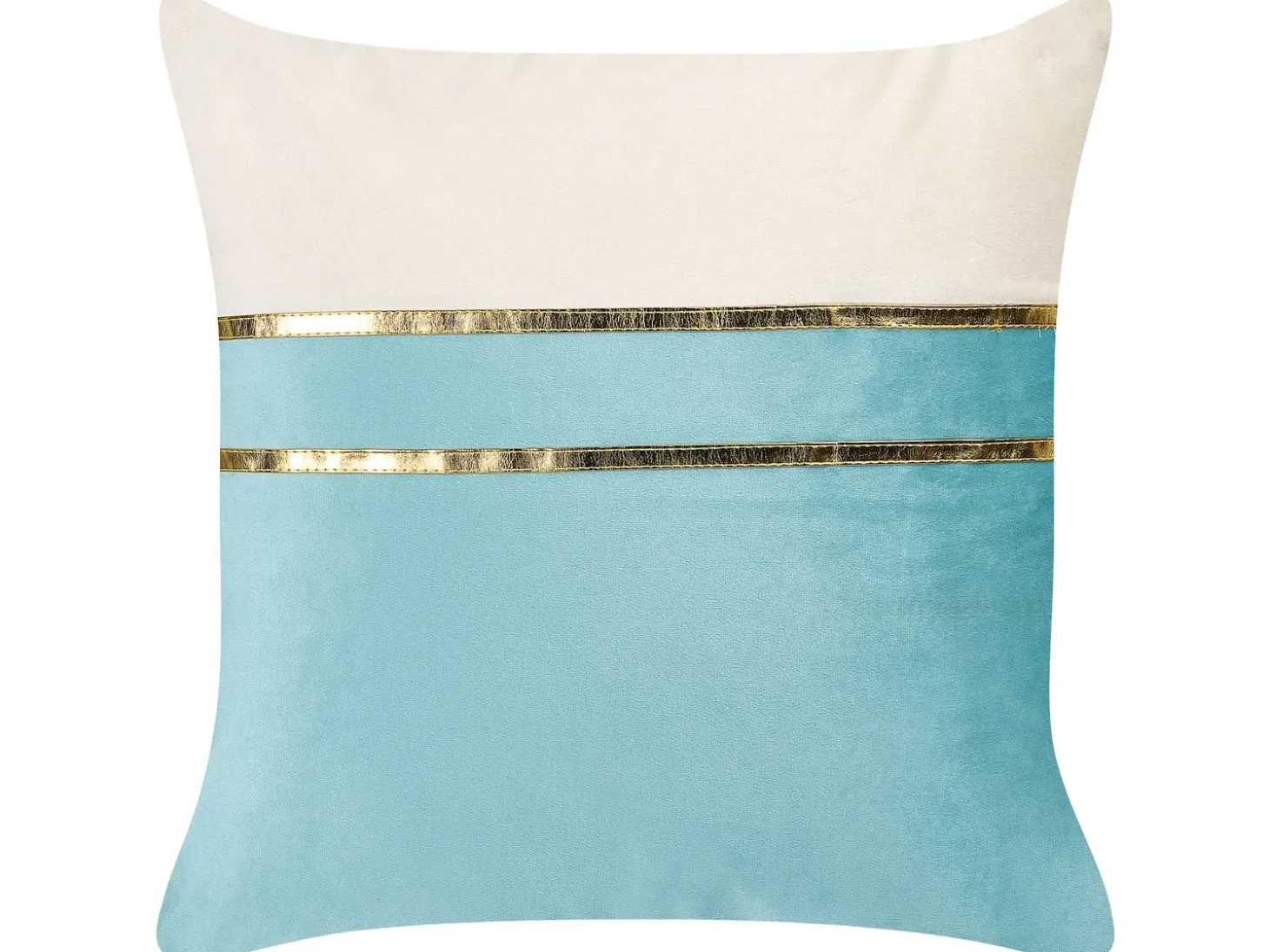 Sæt af 2 pyntepuder ALLIUM Velour 45 x 45 cm Blå Stribet mønster