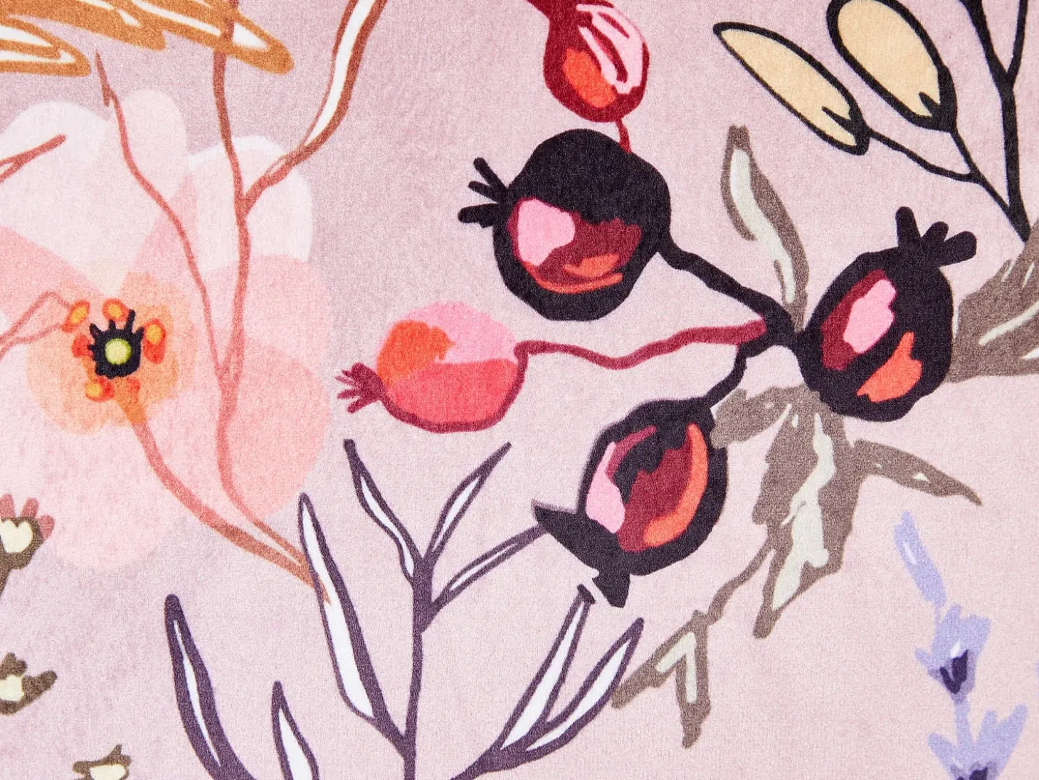 Sæt af 2 pyntepuder ANEMONES Velour 45 x 45 cm Pastellrosa Blomstermønster