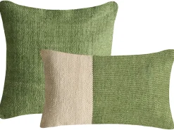 Sæt af 2 pyntepuder ANISOPTERA Bomuld 30 x 50 cm 45 x 45 cm Grøn Ensfarvet