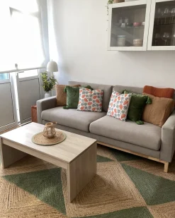 Sæt af 2 pyntepuder AVENS 45 x 45 cm Multifarvet Plante mønster