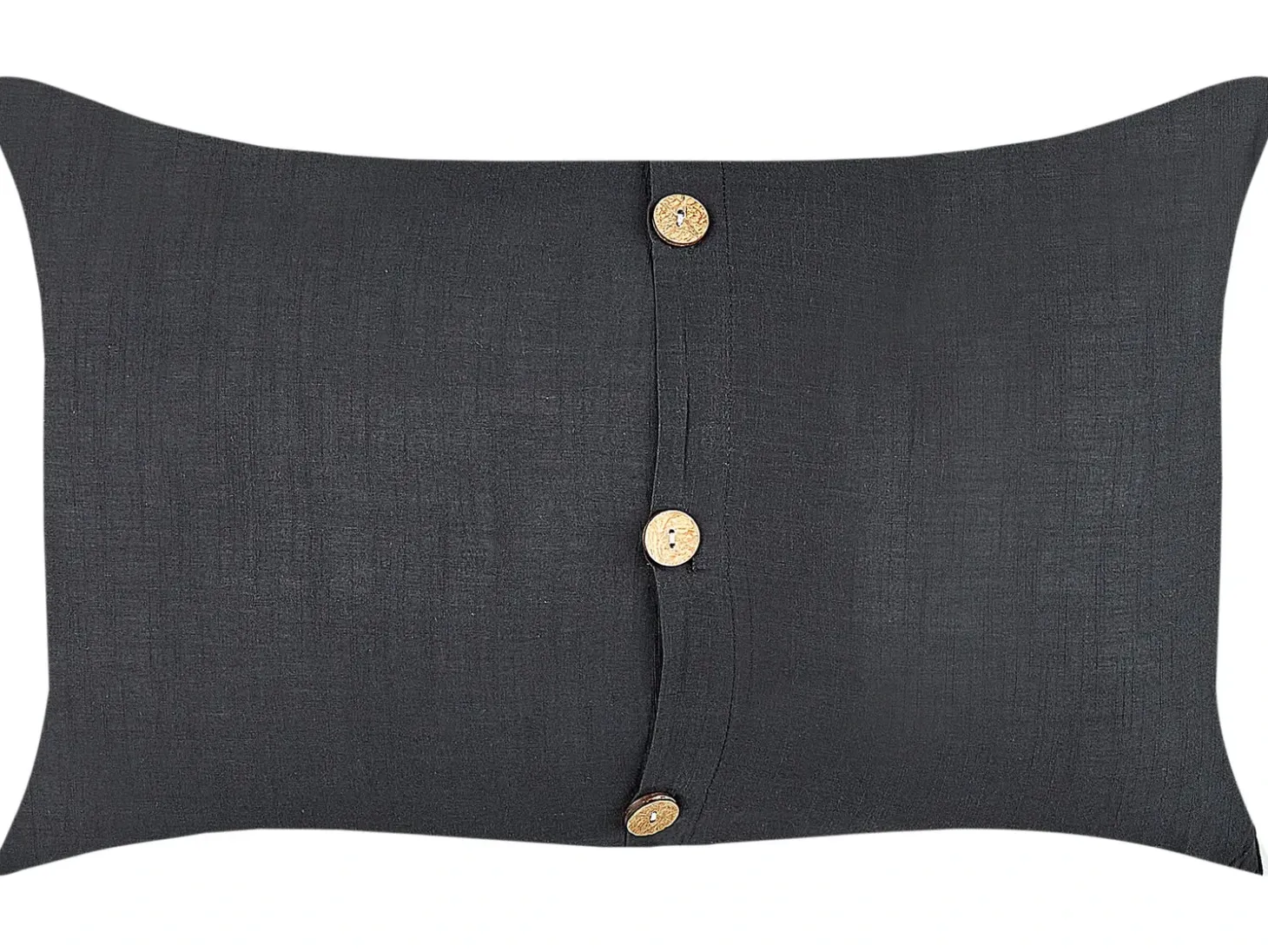 Sæt af 2 pyntepuder BANORI Hør 30 x 50 cm Sort Ensfarvet