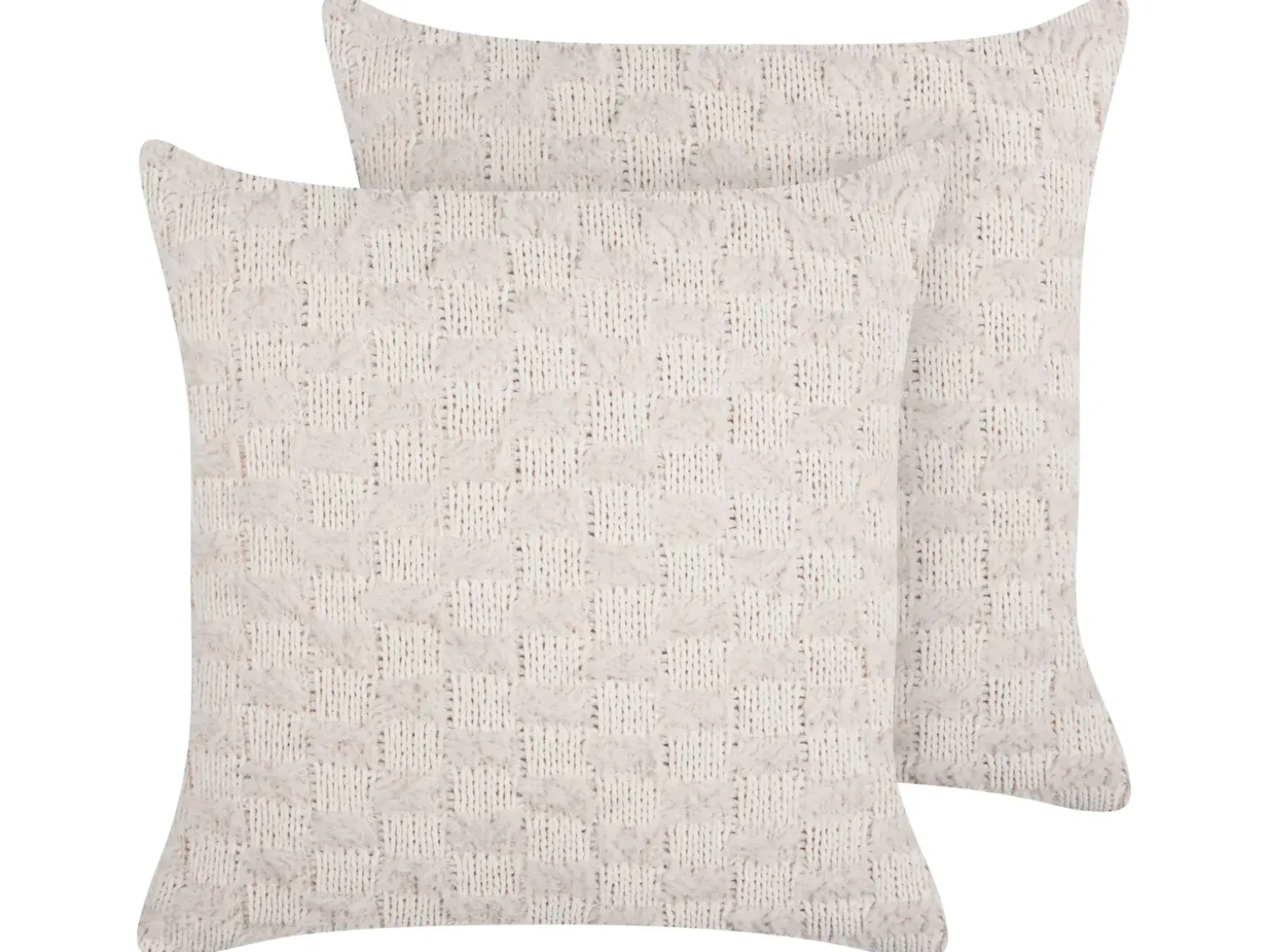 Sæt af 2 pyntepuder BASALIM 45 x 45 cm Beige Ensfarvet