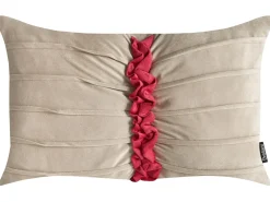 Sæt af 2 pyntepuder BELLE Velour 50 x 30 cm Brungrå Julemønster