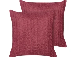 Sæt af 2 pyntepuder CADETIA Bomuld 45 x 45 cm Bordeaux Ensfarvet