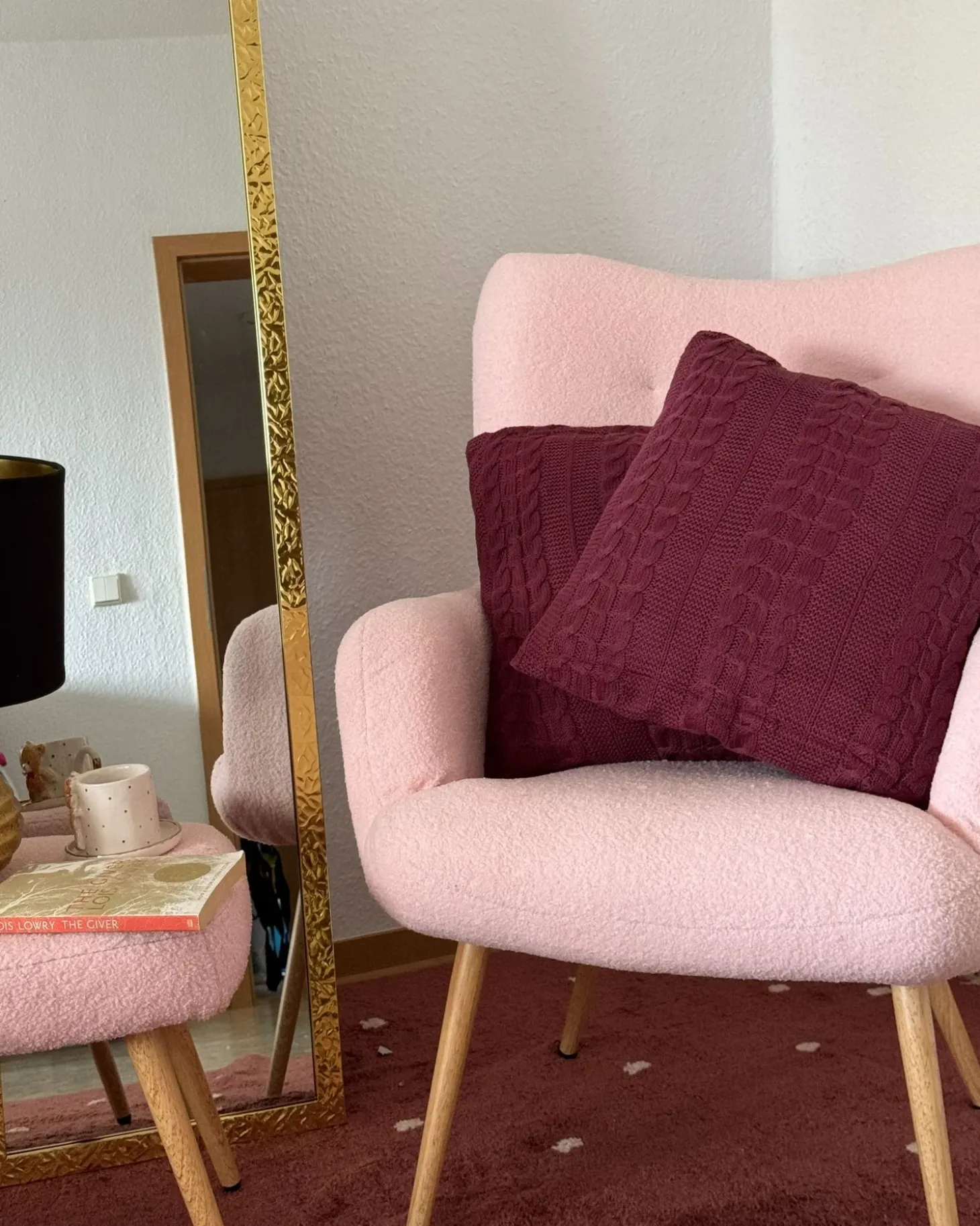Sæt af 2 pyntepuder CADETIA Bomuld 45 x 45 cm Bordeaux Ensfarvet
