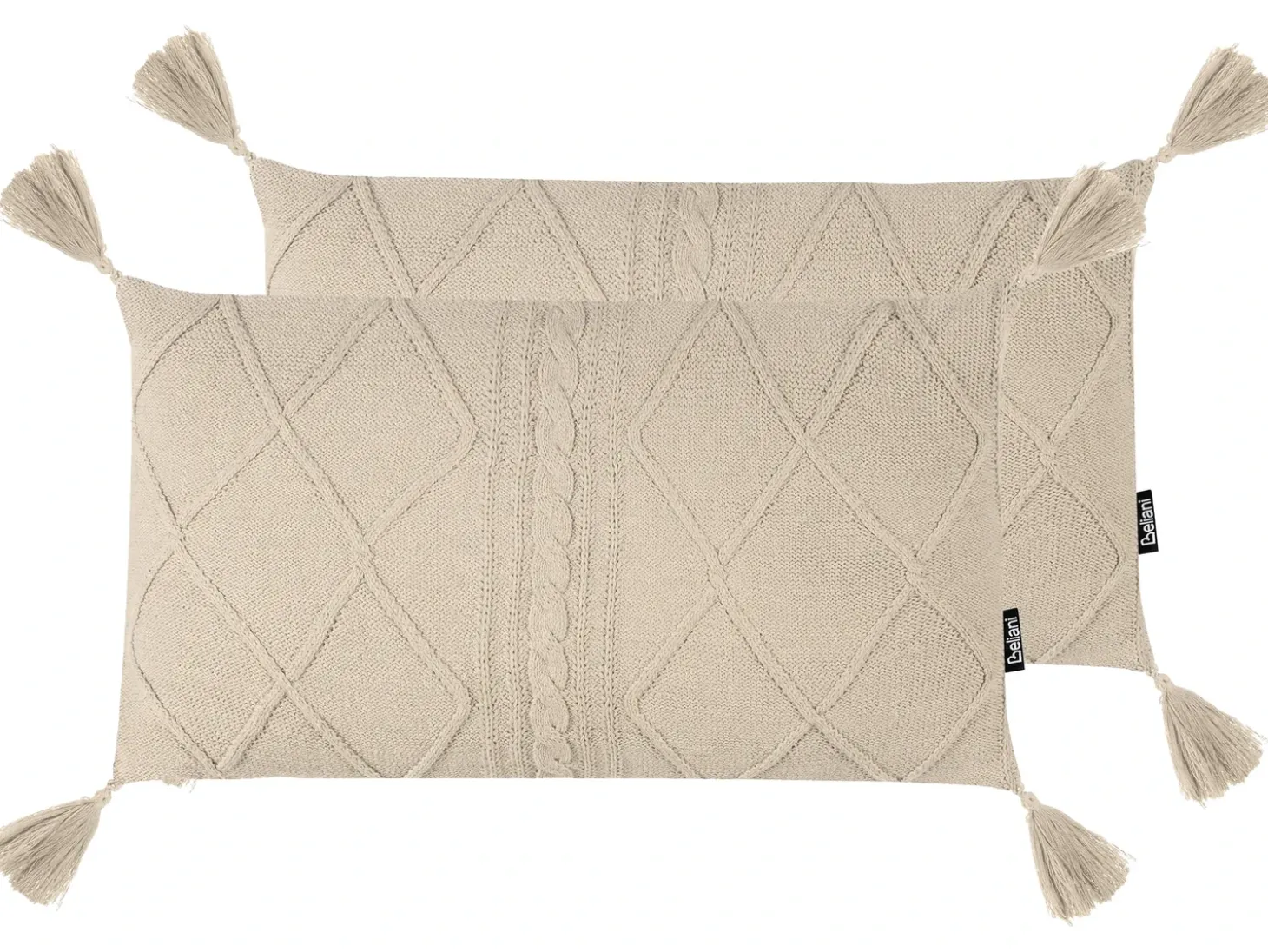 Sæt af 2 pyntepuder CAESIA Bomuld 30 x 50 cm Lys Beige Ensfarvet