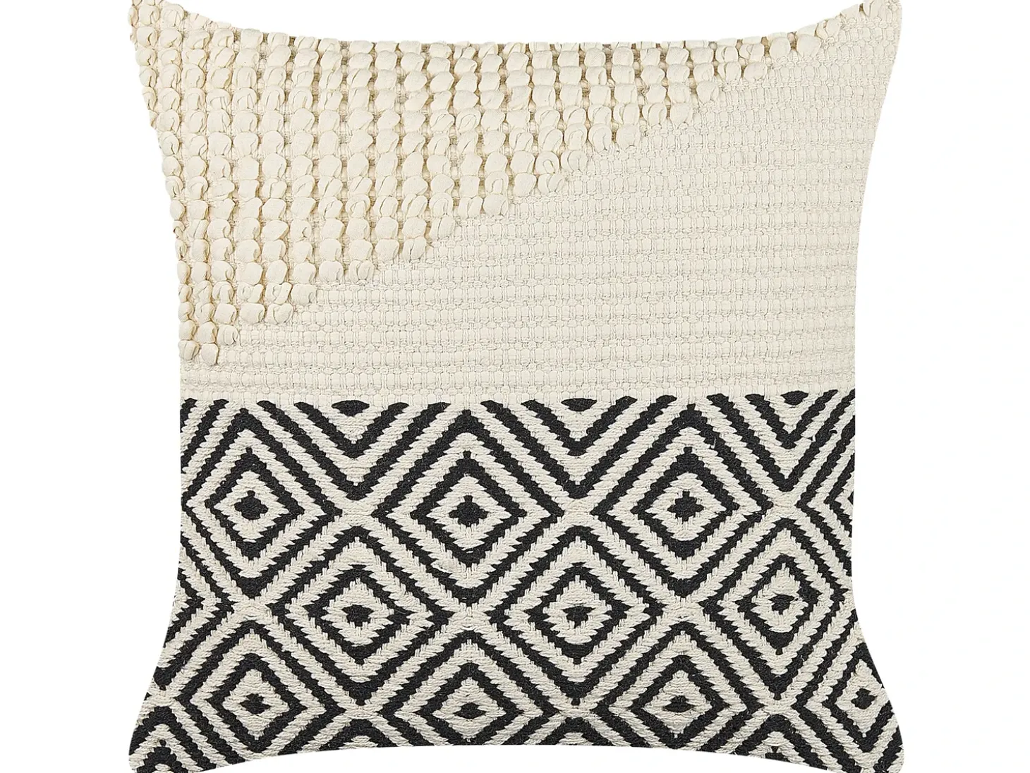 Sæt af 2 pyntepuder CALANTHE Bomuld 45 x 45 cm Beige Geometrisk mønster