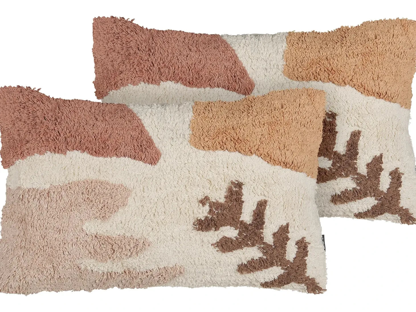 Sæt af 2 pyntepuder CAMASSIA Bomuld 30 x 50 cm Beige Abstraktmønster