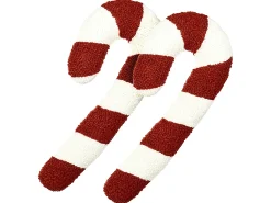 Sæt af 2 pyntepuder CANDY CANE Boucle 22 x 55 cm Rød Julemønster