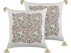 Sæt af 2 pyntepuder CARISSA Bomuld 45 x 45 cm Multifarvet Blomstermønster