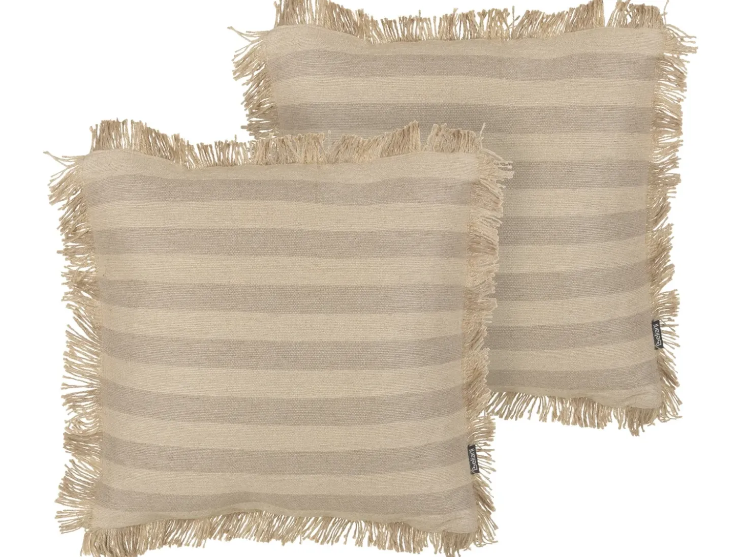 Sæt af 2 pyntepuder CIRSIUM Jute 45 x 45 cm Beige Stribet mønster