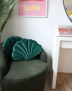 Sæt af 2 pyntepuder CONSOLIDA Velour 47 x 35 cm Smaragdgrøn Ensfarvet
