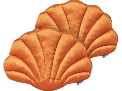 Sæt af 2 pyntepuder CONSOLIDA Velour 47 x 35 cm Orange Ensfarvet