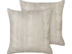 Sæt af 2 pyntepuder CONSTYLIS Bomuld 45 x 45 cm Brungrå Ensfarvet
