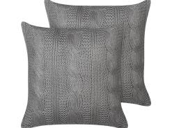 Sæt af 2 pyntepuder CONSTYLIS Bomuld 45 x 45 cm Mørkegrå Ensfarvet