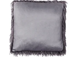 Sæt af 2 pyntepuder COROKIA Kunstig pels 45 x 45 cm Mørkegrå Ensfarvet