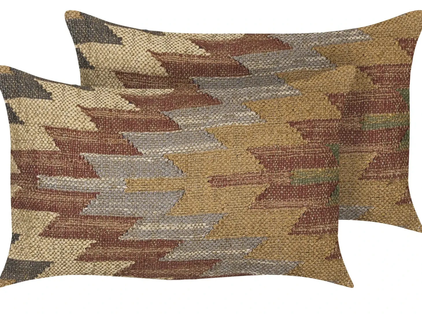 Sæt af 2 pyntepuder DEEPOR Jute 30 x 50 cm Multifarvet Orientalsk mønster