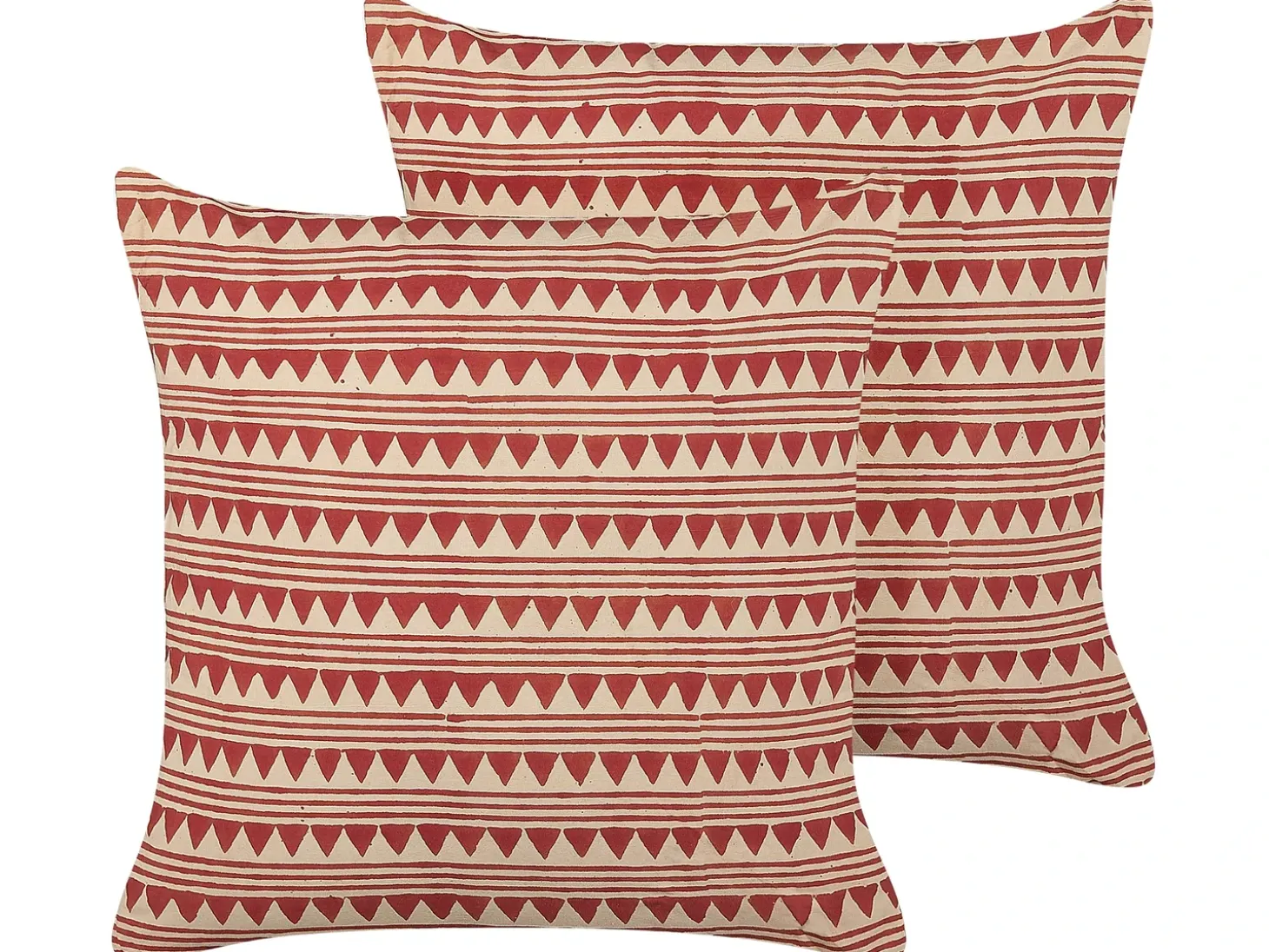 Sæt af 2 pyntepuder DEGLUPTA Bomuld 45 x 45 cm Rød Chevronmønster