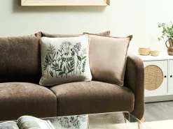 Sæt af 2 pyntepuder FERNA Bomuld 45 x 45 cm Hvid/beige Blomstermønster