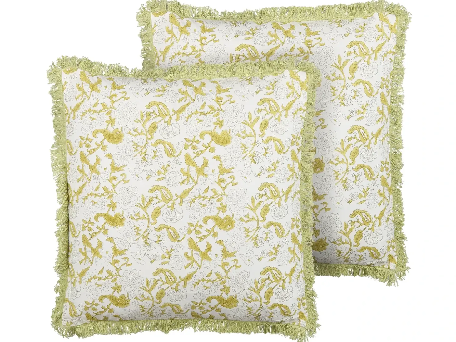 Sæt af 2 pyntepuder FILIX Bomuld 45 x 45 cm Grøn Blomstermønster