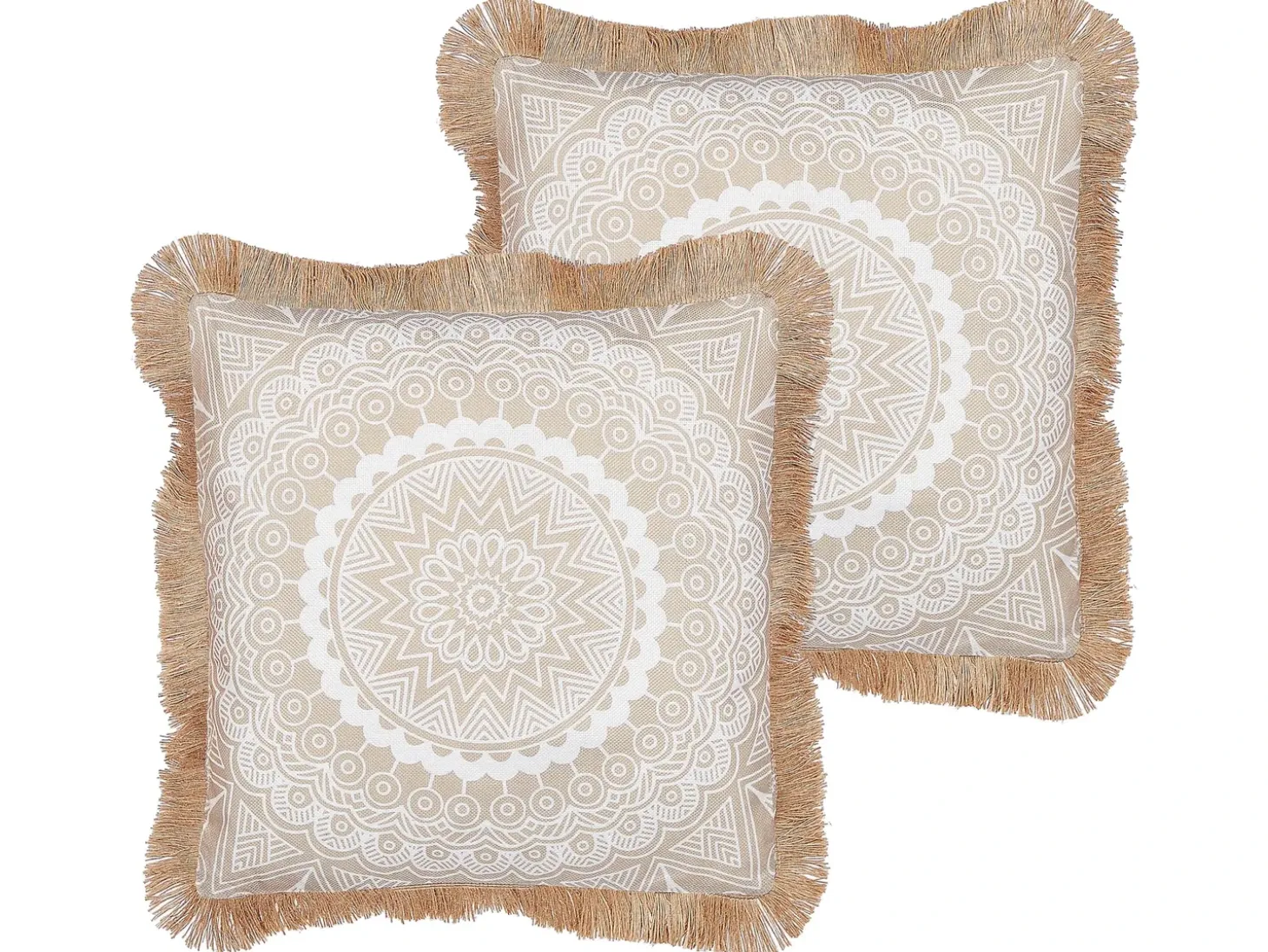 Sæt af 2 pyntepuder GERANIUM 45 x 45 cm Beige Orientalsk mønster