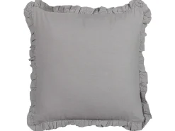 Sæt af 2 pyntepuder GLABRA Hør 45 x 45 cm Grå Ensfarvet