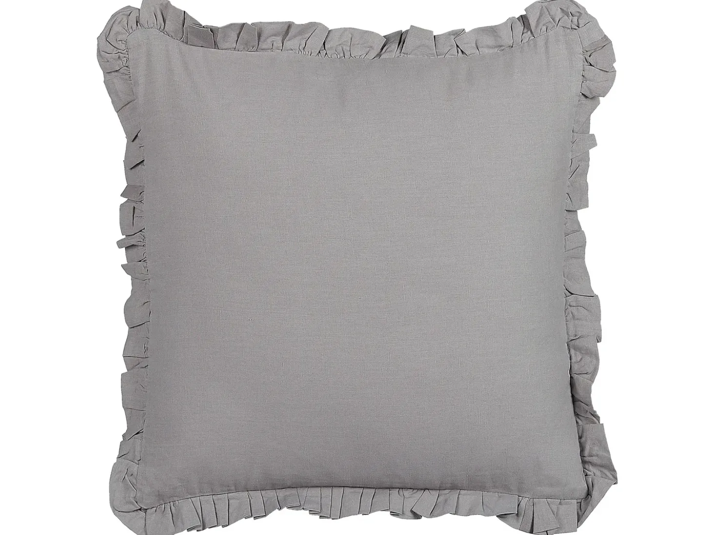 Sæt af 2 pyntepuder GLABRA Hør 45 x 45 cm Grå Ensfarvet