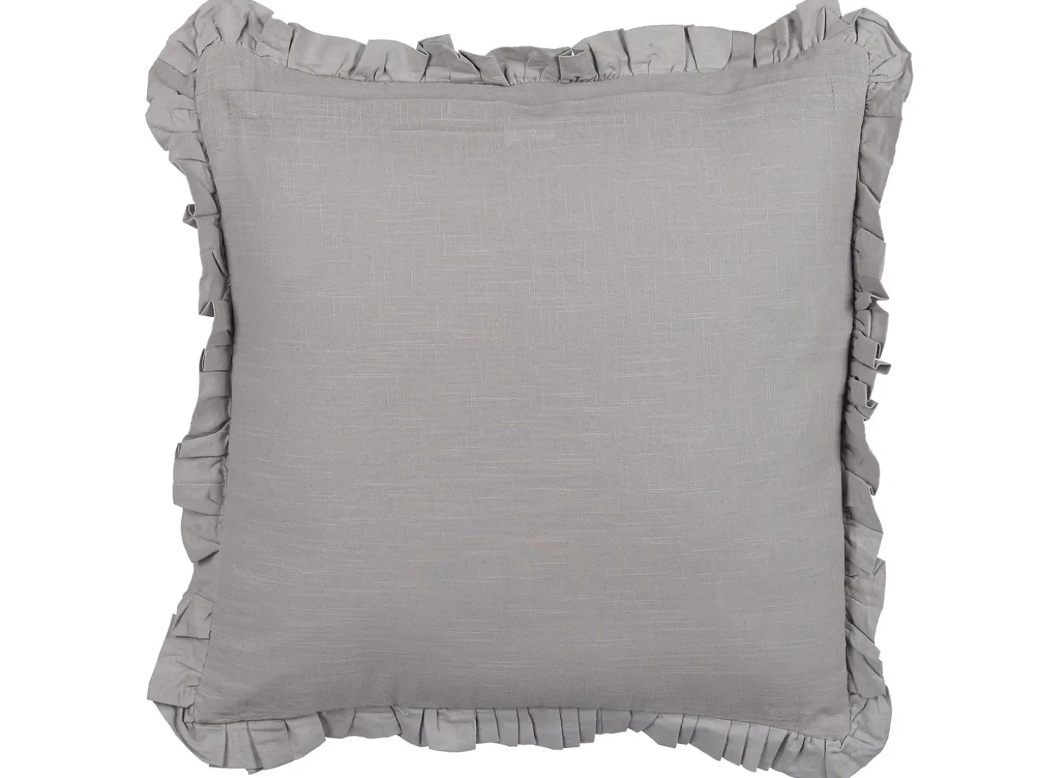 Sæt af 2 pyntepuder GLABRA Hør 45 x 45 cm Grå Ensfarvet