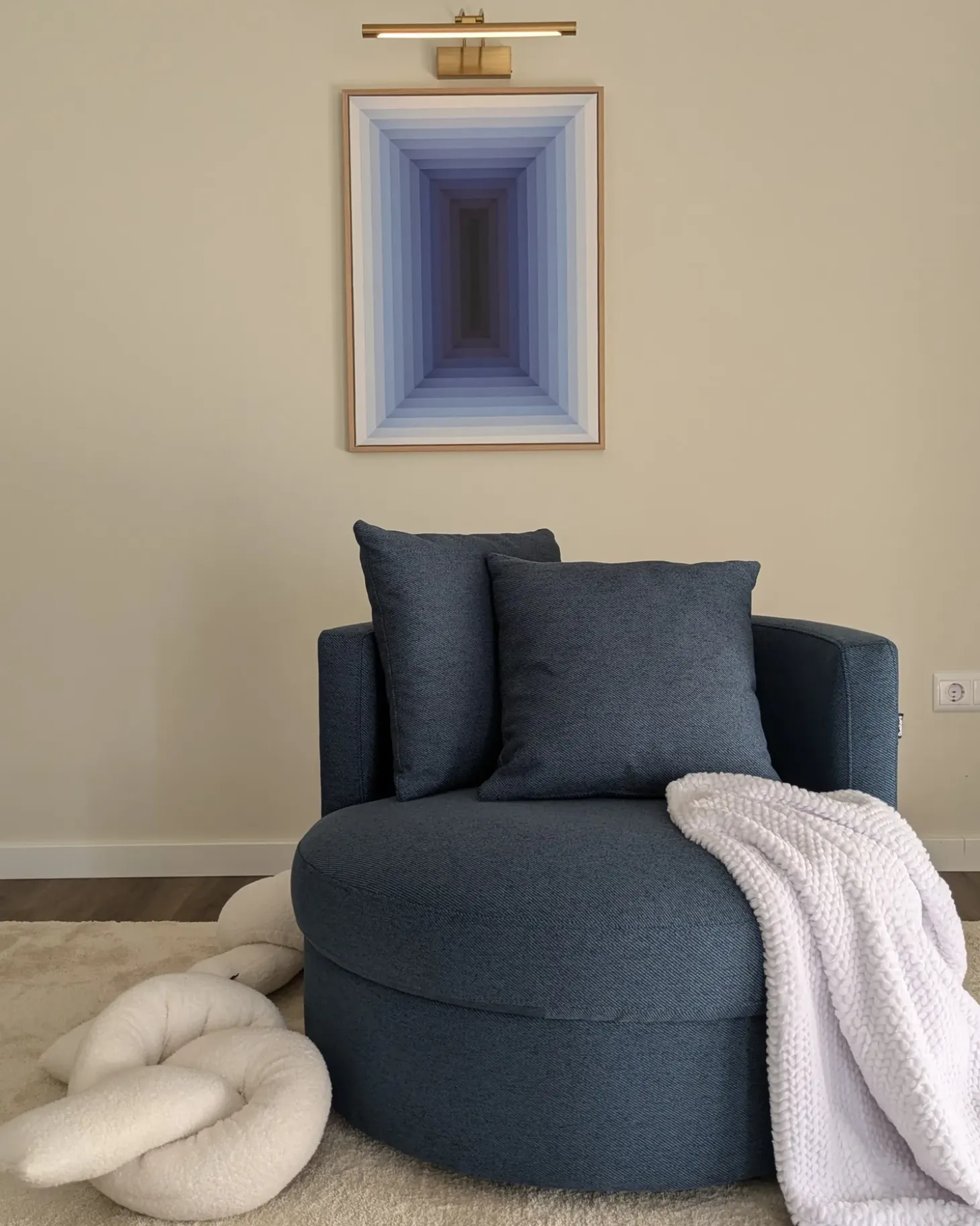 Sæt af 2 pyntepuder GLADIOLUS Boucle 172 x 14 cm Cremehvid Ensfarvet