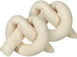 Sæt af 2 pyntepuder GLADIOLUS Boucle 172 x 14 cm Beige Ensfarvet