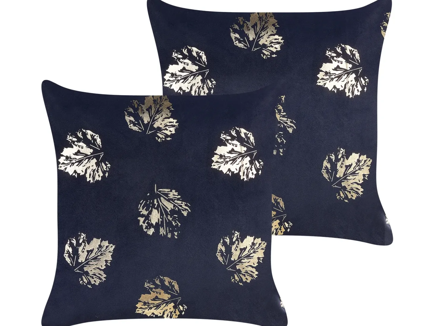 Sæt af 2 pyntepuder GOLDENROD Velour 45 x 45 cm Sort Plante mønster