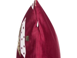 Sæt af 2 pyntepuder GOLDSPRUCE Velour 45 x 45 cm Rød Julemønster
